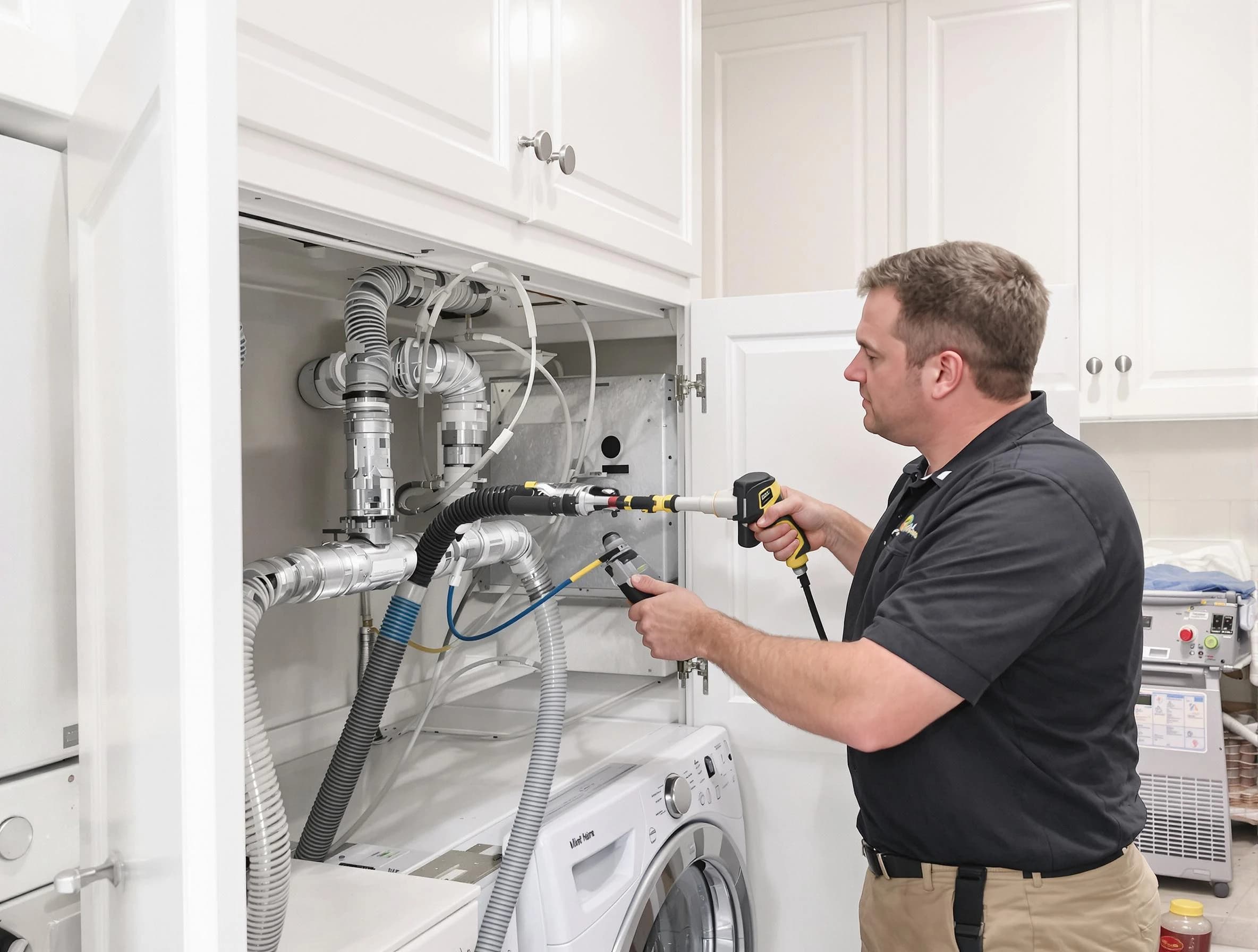West Covina Dryer Vent Cleaning professional removing severe blockage from a clogged dryer vent in West Covina