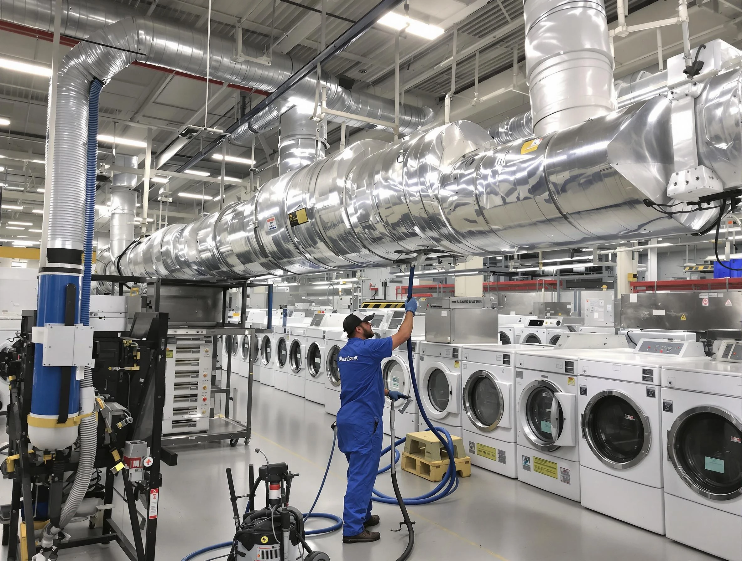 West Covina Dryer Vent Cleaning team performing heavy-duty industrial dryer vent cleaning in West Covina