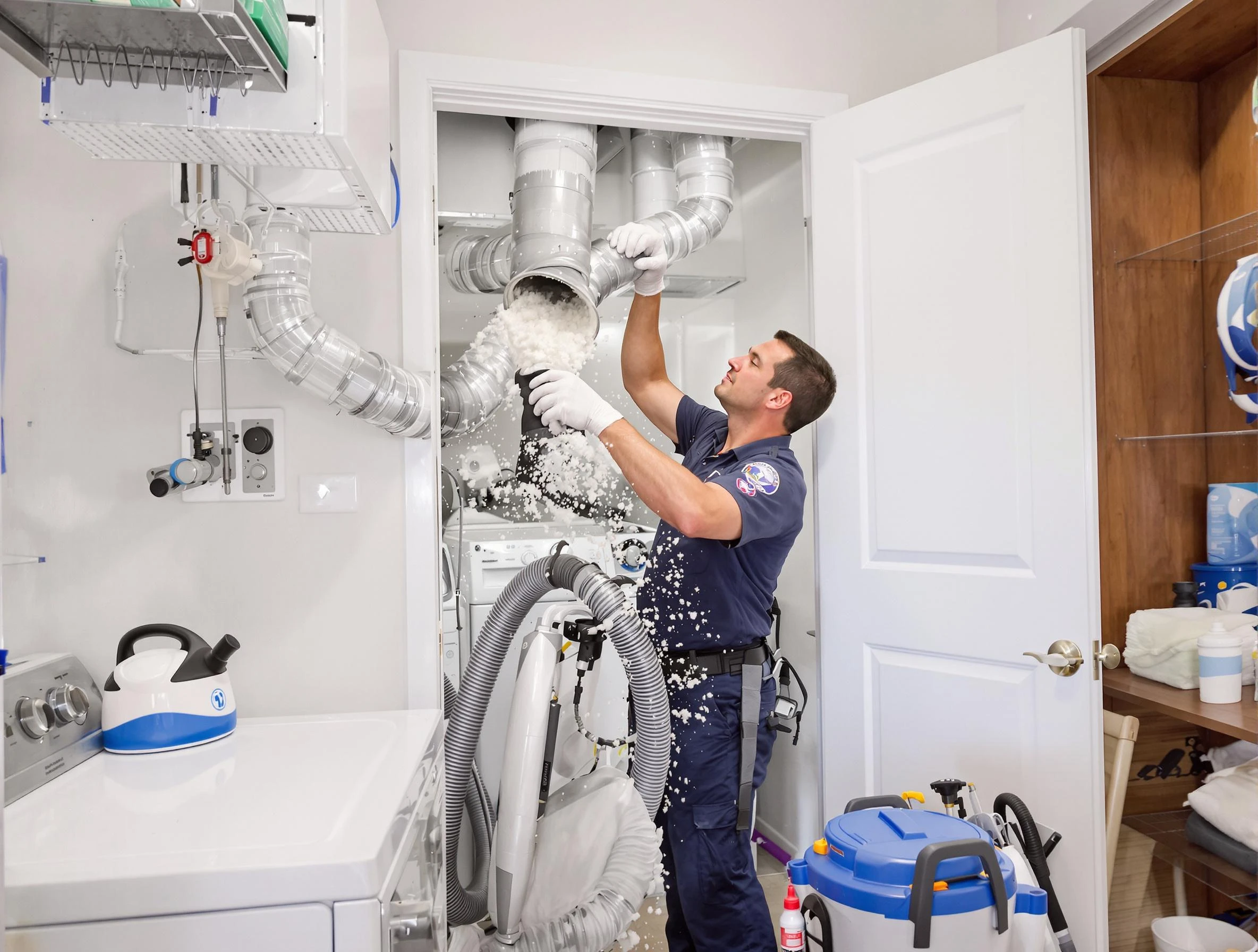 West Covina Dryer Vent Cleaning technician delivering thorough residential dryer vent cleaning service in West Covina